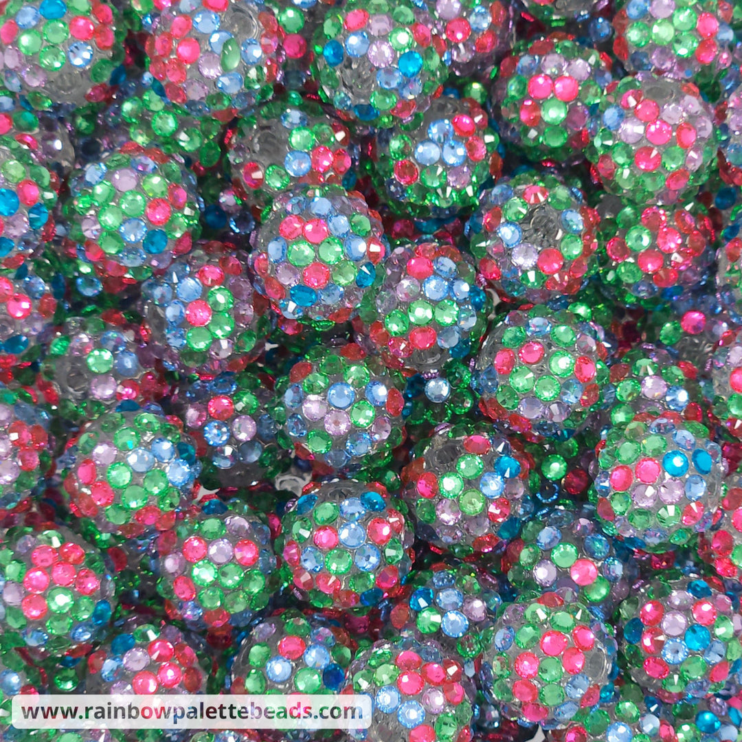 16mm Summer Garden Crystal Confetti Rhinestone Beads - Beads