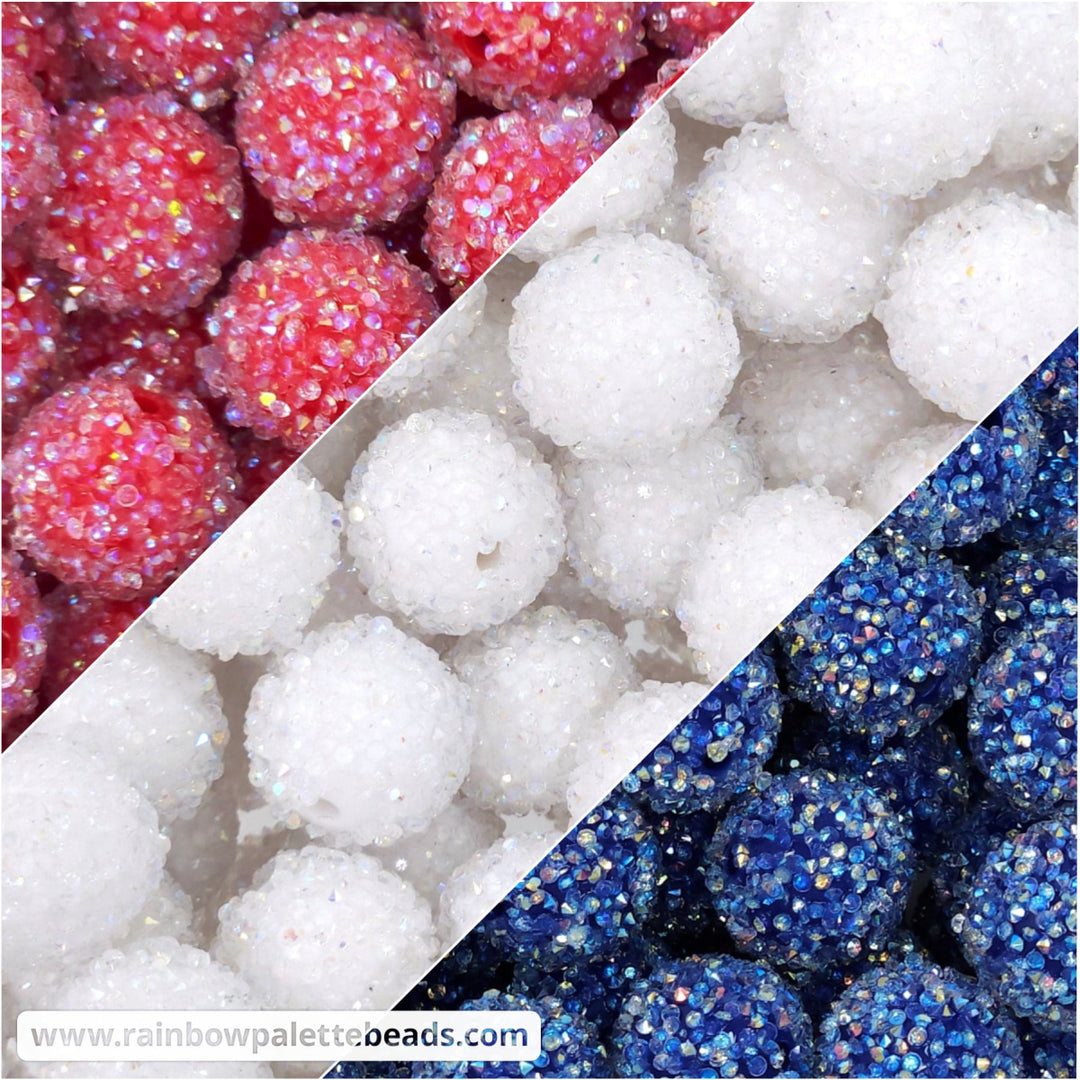 16mm USA Acrylic Sugar Bead Mix (30 beads) - Beads