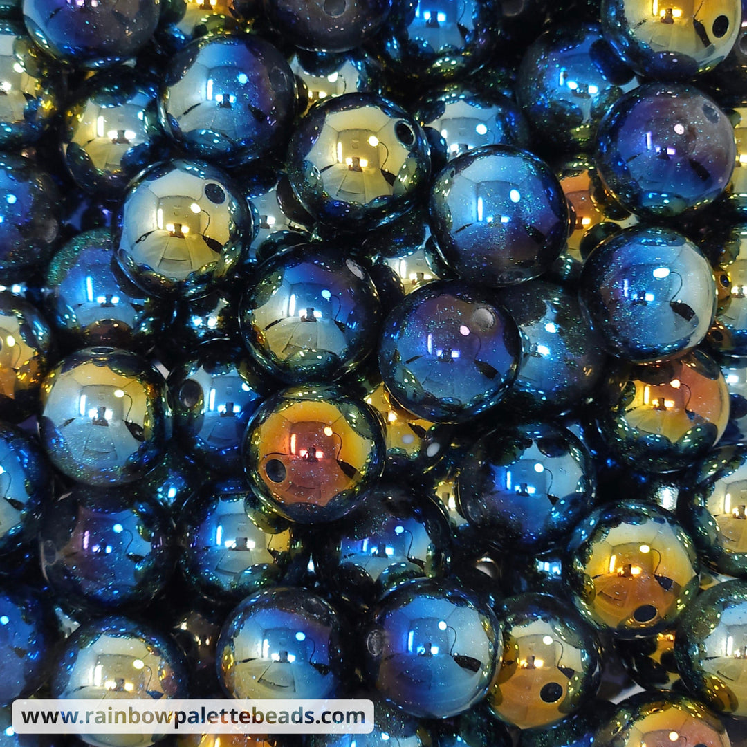 16mm UV/AB Black Glitter Shimmer Acrylic Beads Beads
