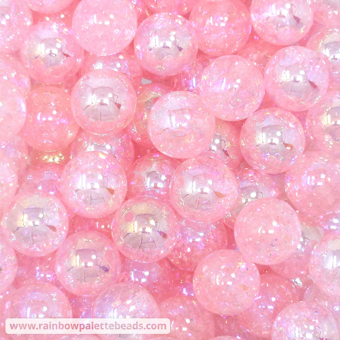 16mm UV/AB Light Pink Holographic Surprise Party Glitter Acrylic Beads Beads