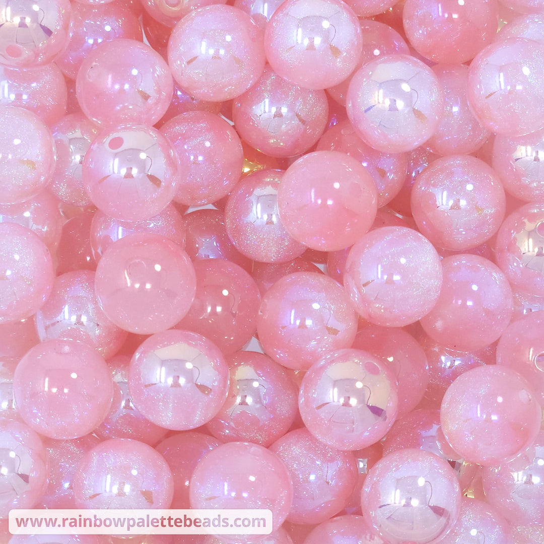 16mm UV/AB Pink Glitter Shimmer Acrylic Beads Beads