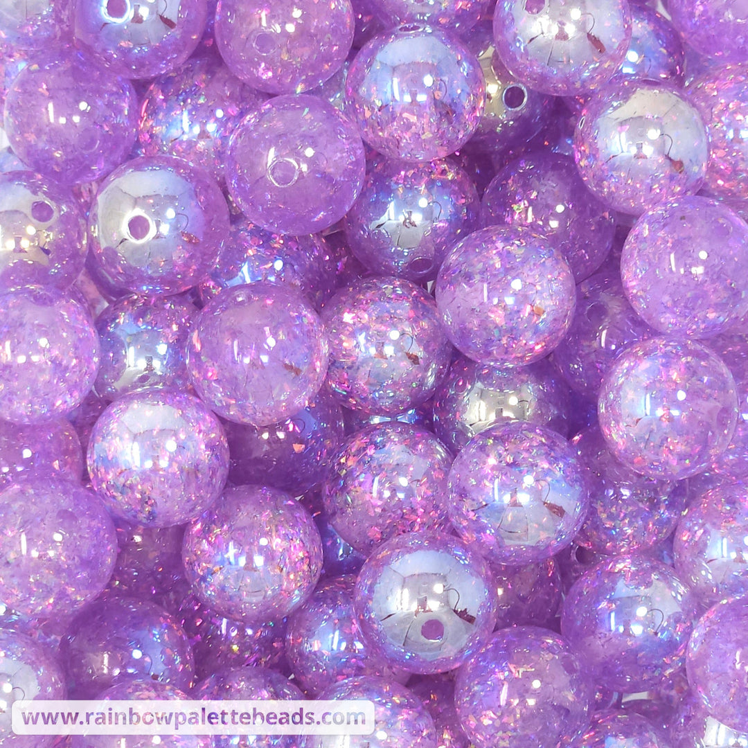 16mm UV/AB Purple Holographic Surprise Party Glitter Acrylic Beads Beads