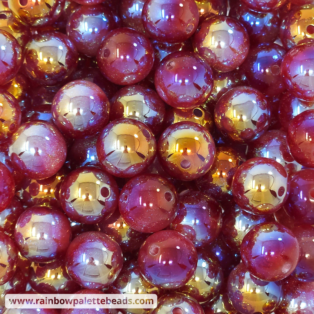 16mm UV/AB Red Glitter Shimmer Acrylic Beads Beads