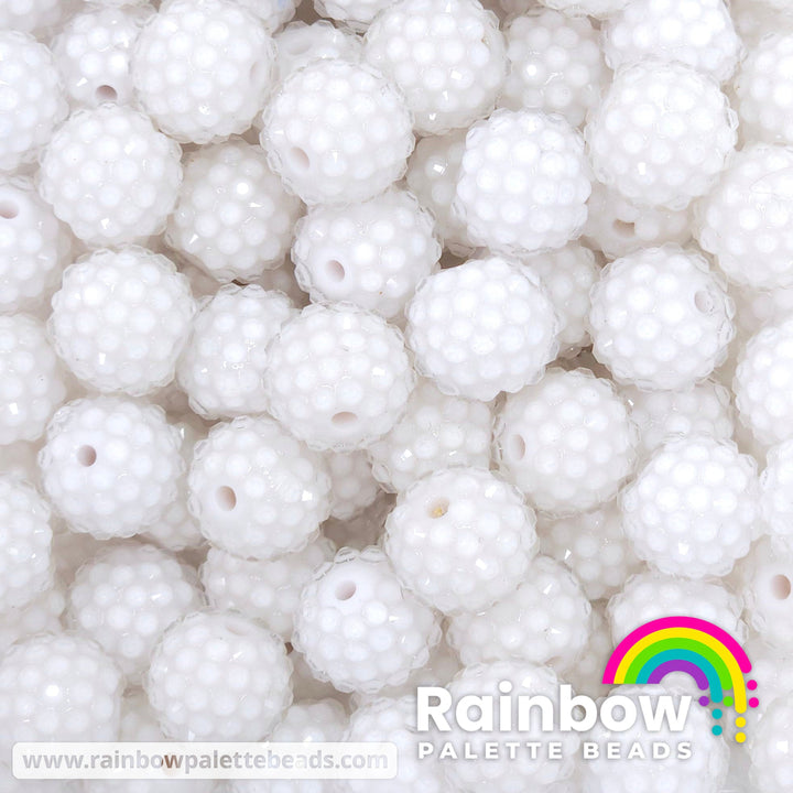 16mm White Jelly Acrylic Rhinestone Beads Beads