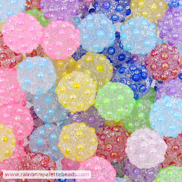 19mm Assorted Color Pearl Confetti Acrylic Sugar Bead Mix (10 beads) - Beads