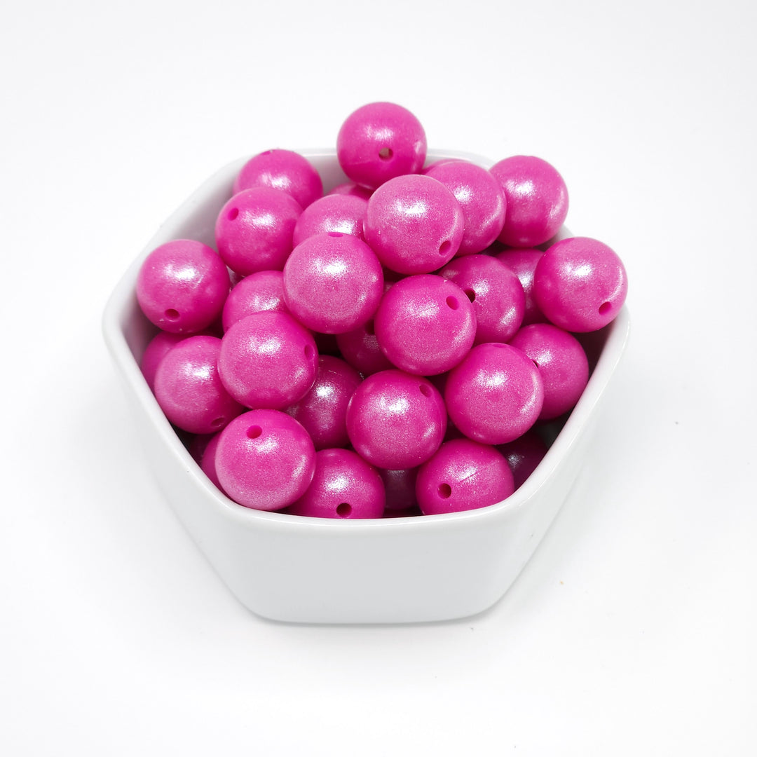 15mm Flamingo Pink Silicone Beads, Pink Round Silicone Beads