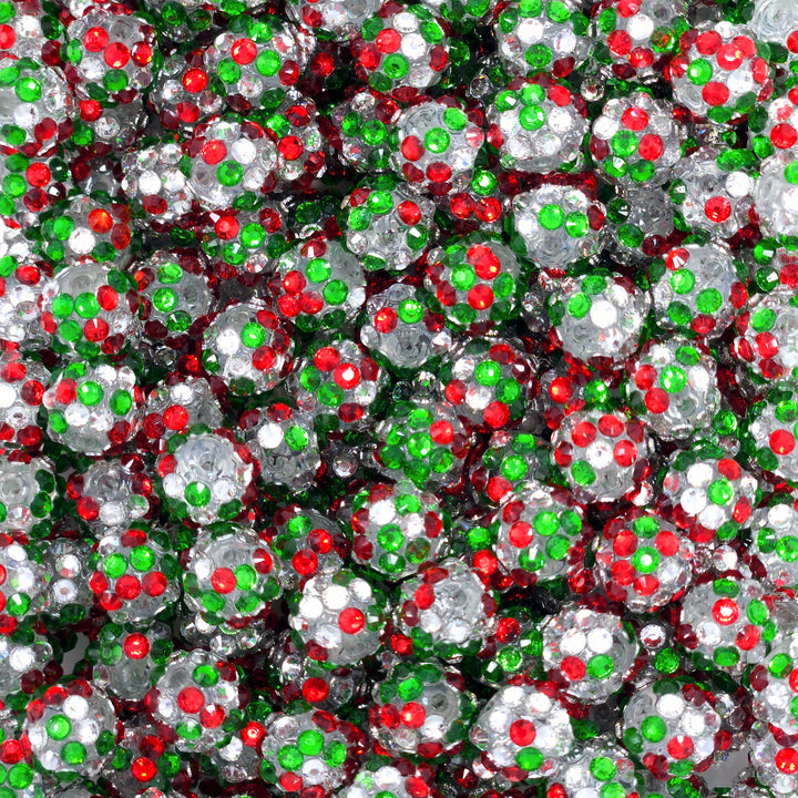 12mm Christmas Confetti Acrylic Rhinestone Beads