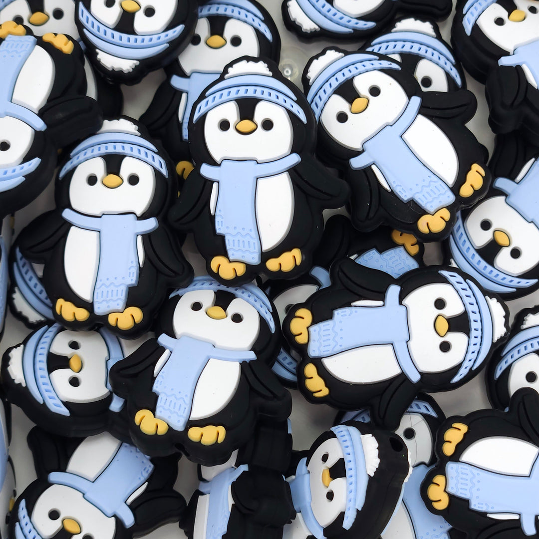 Cute Penguin Silicone Focal Beads