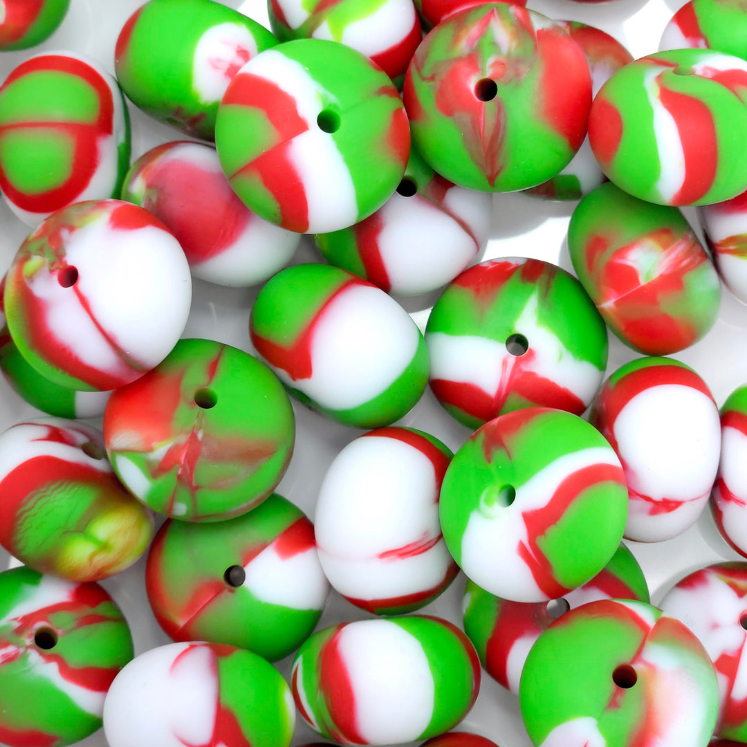 19mm Christmas Blend Abacus Silicone Beads