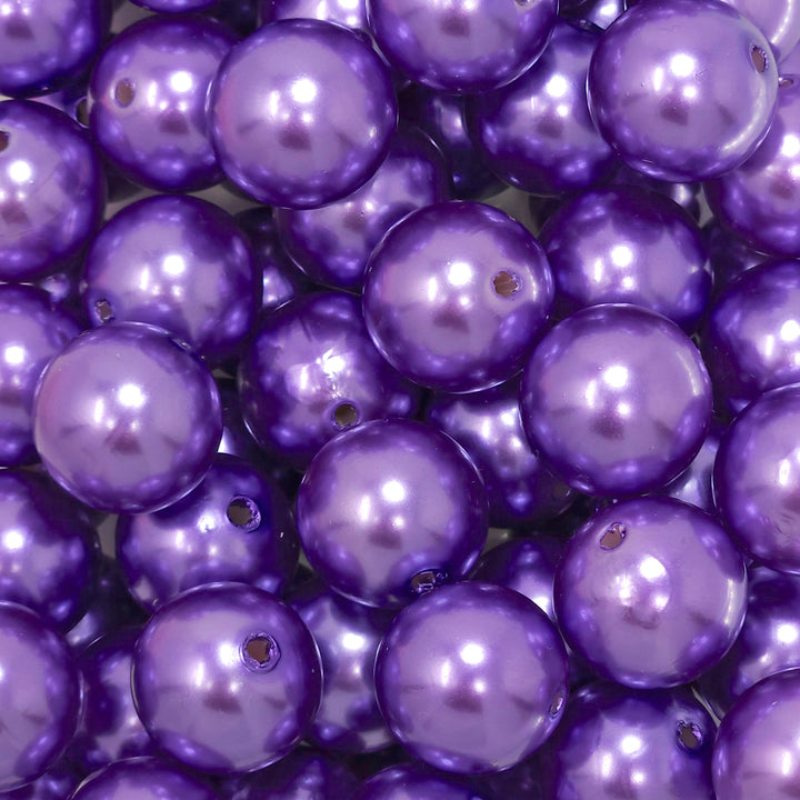 18mm Purple Pearl Acrylic Beads