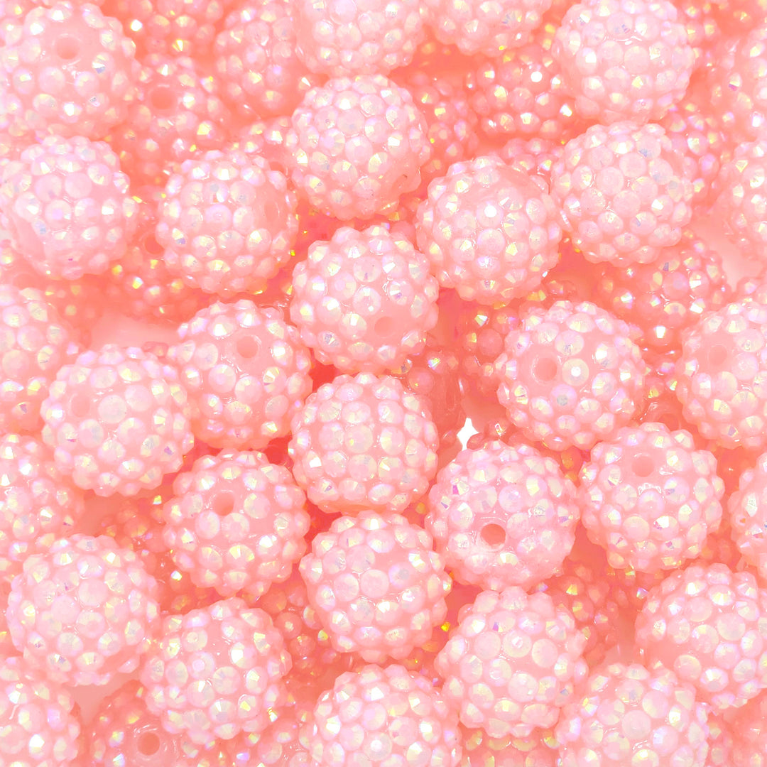 16mm AB Pale Pink Jelly Acrylic Rhinestone Beads