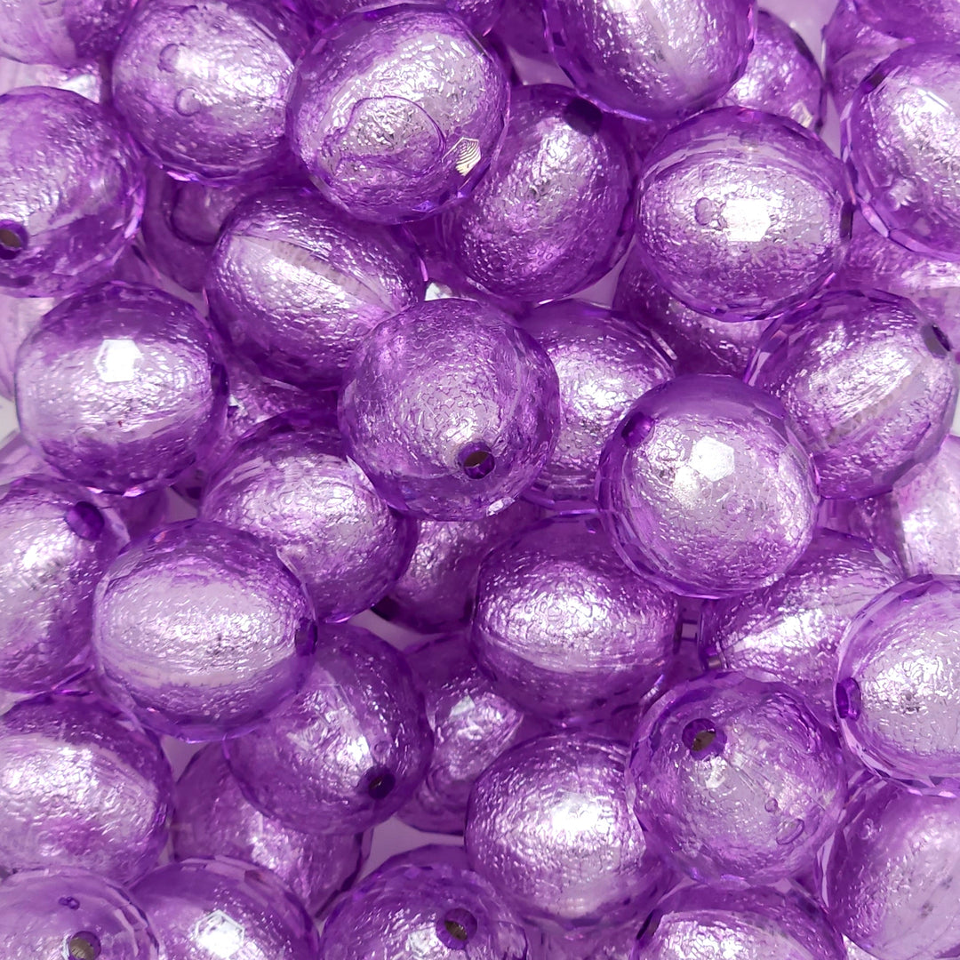 20mm Purple Disco w/ Inner Foil Acrylic Beads
