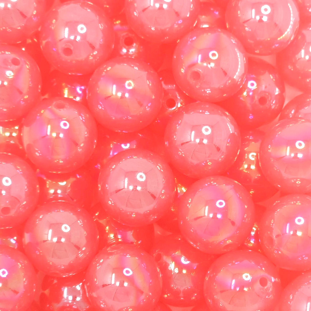 20mm AB Coral Pink Jelly Acrylic Beads