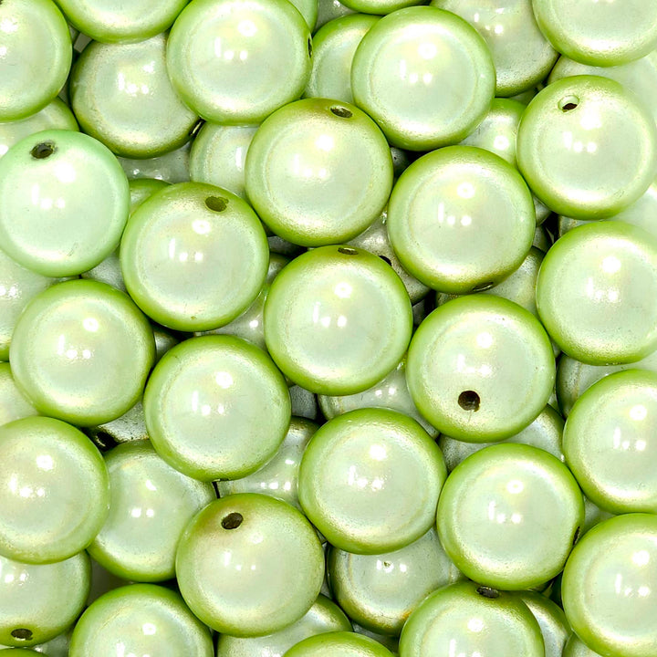 20mm Lime Green Illusion Acrylic Beads