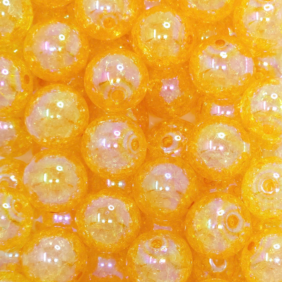 20mm Sunflower Crackle Acrylic Beads