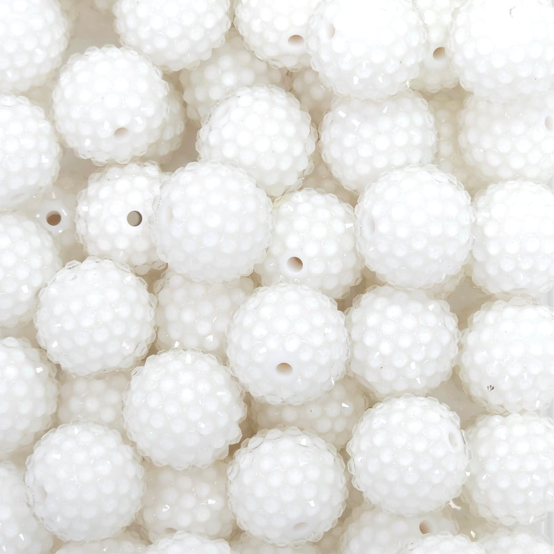 20mm White Jelly Acrylic Rhinestone Beads