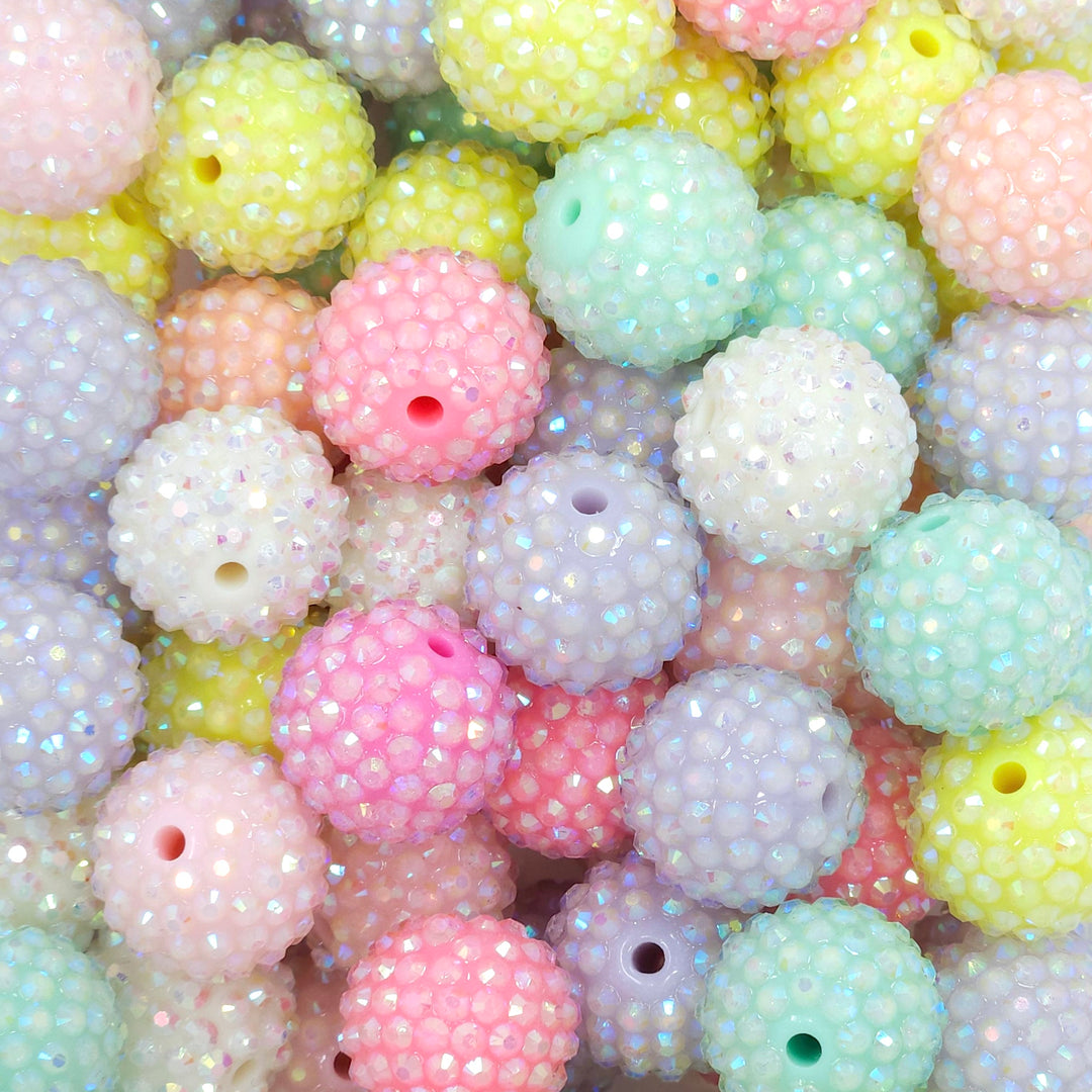 20mm Spring AB Pastel Rhinestone Bead Mix (10 beads)