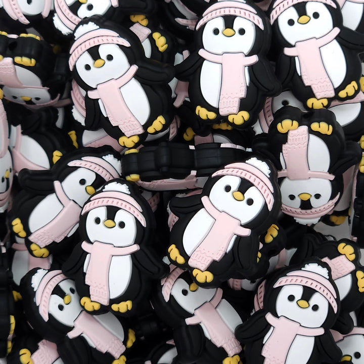 Cute Penguin Silicone Focal Beads