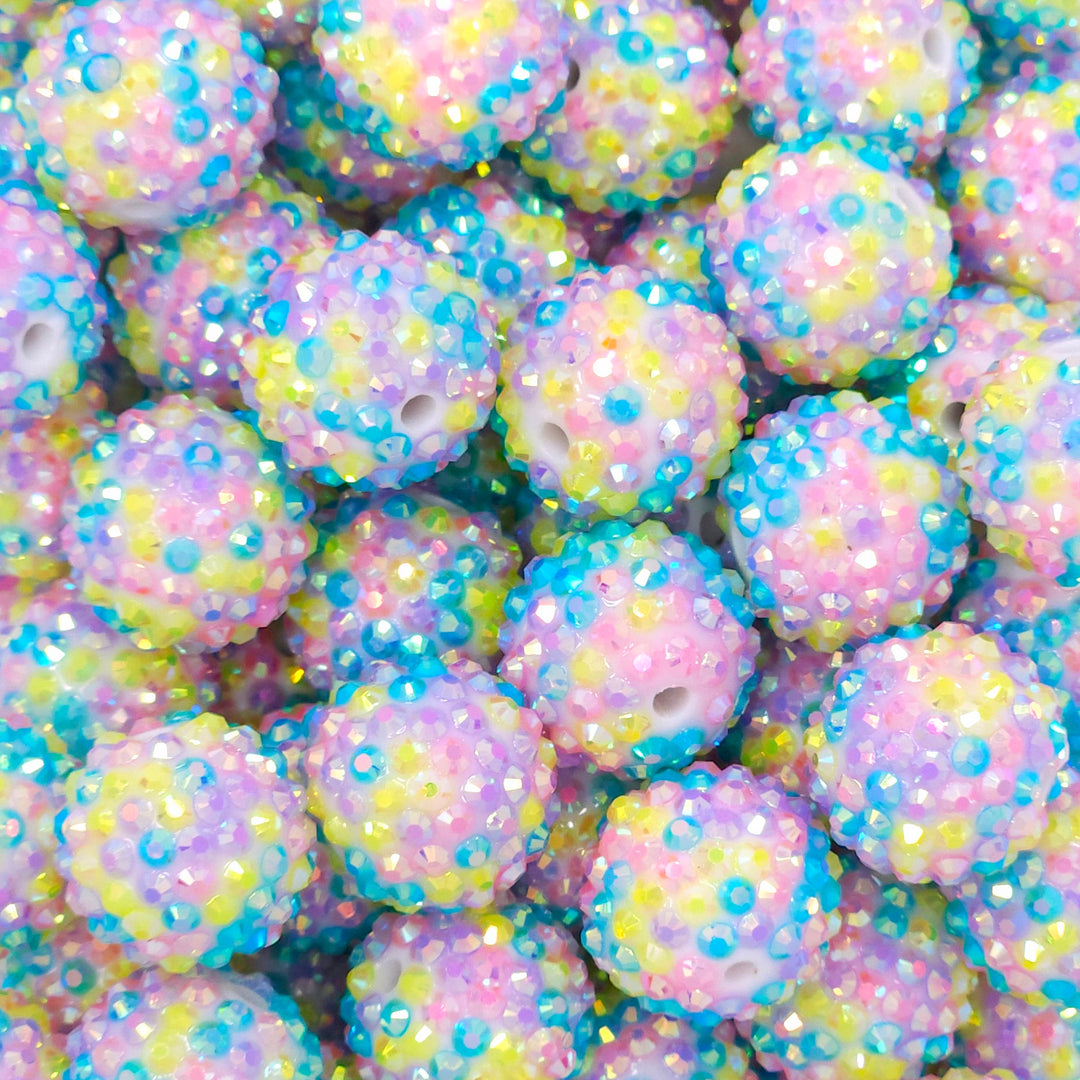 20mm Bright Spring Confetti Rhinestone Beads