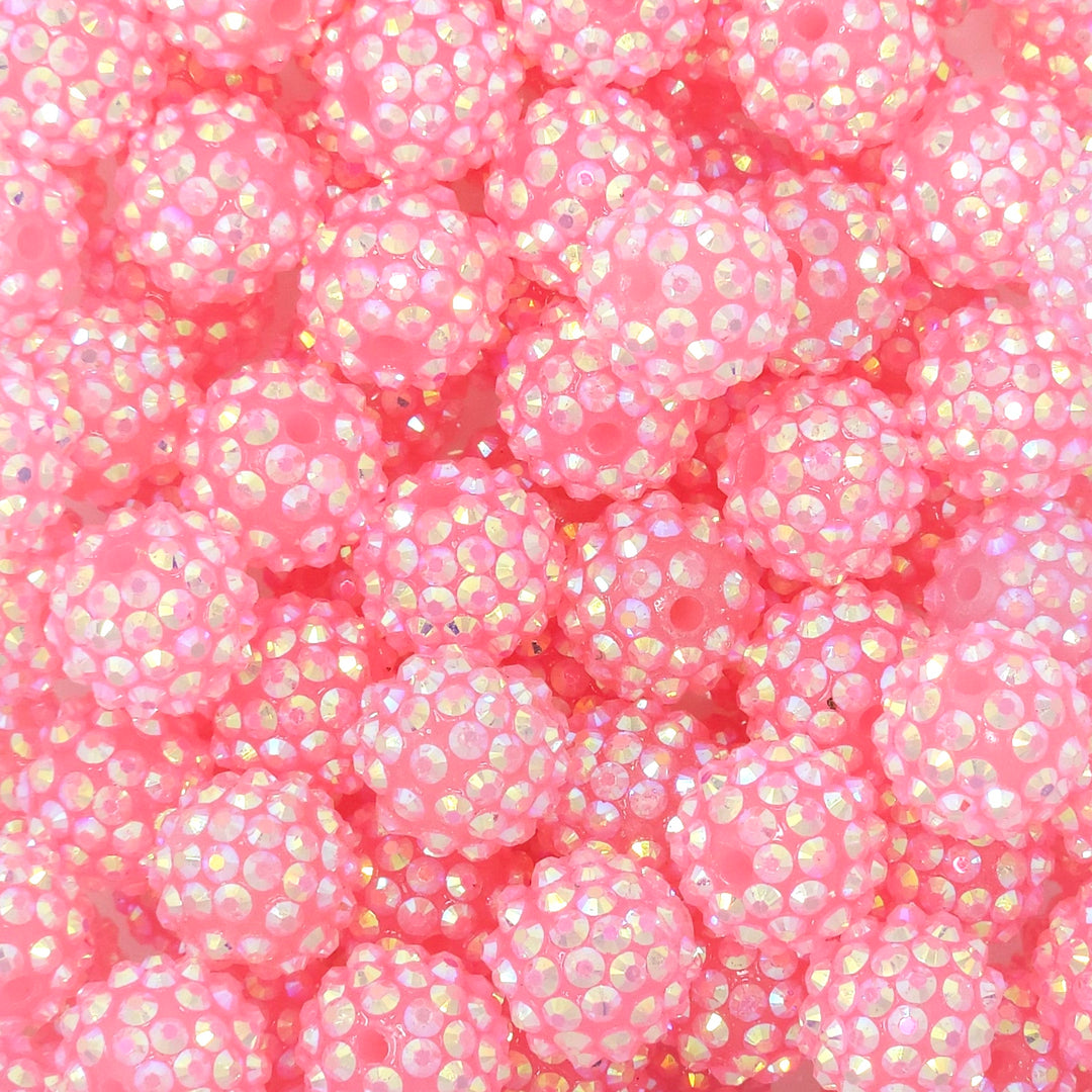 16mm AB Pink Jelly Acrylic Rhinestone Beads