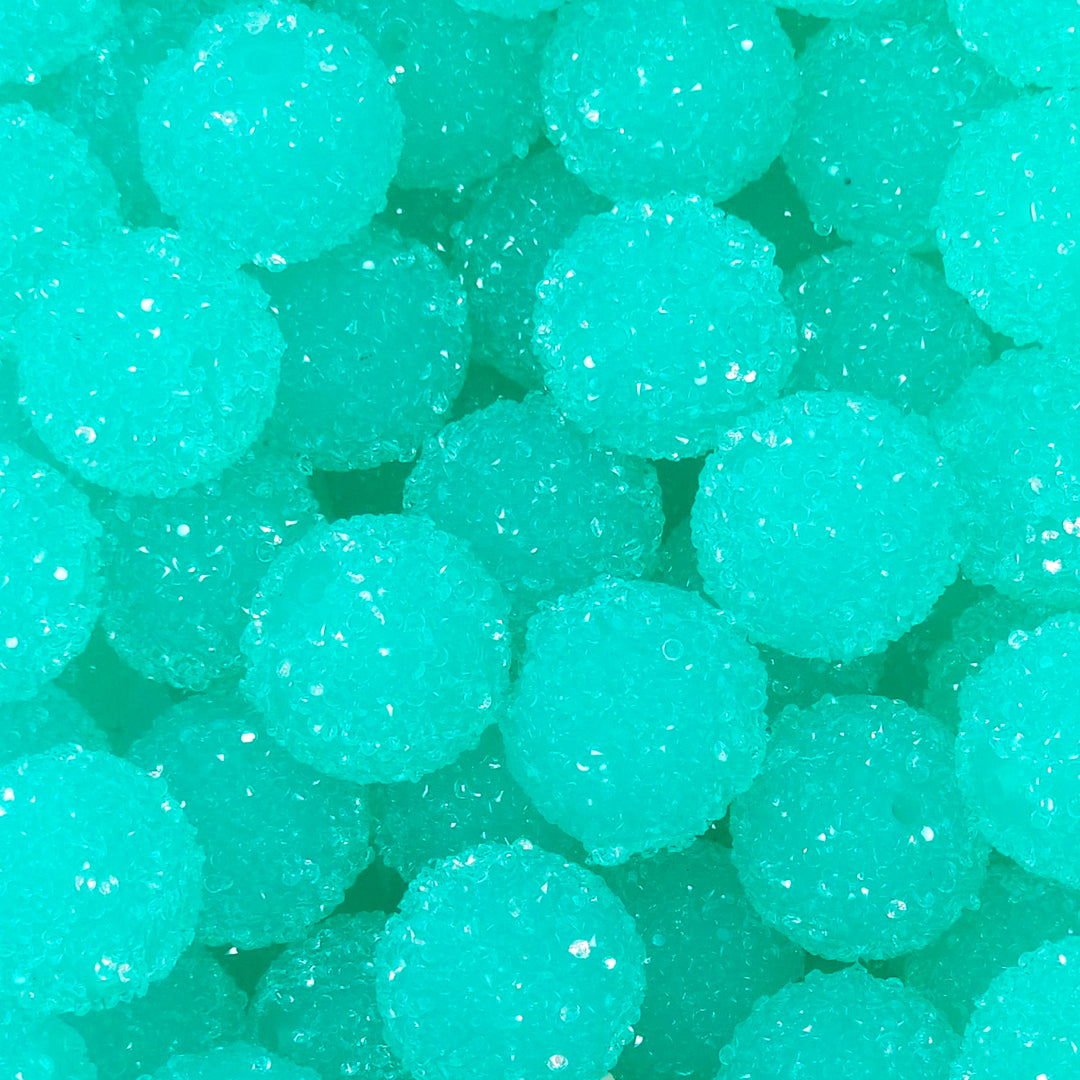 20mm Teal Acrylic Sugar Beads
