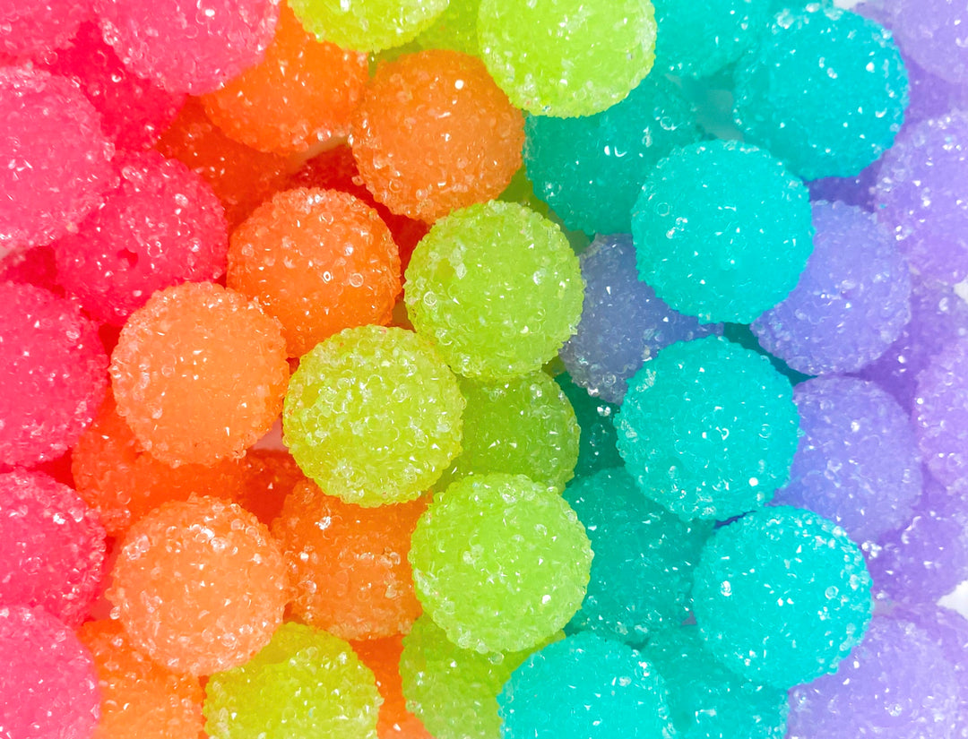20mm Rainbow Assorted Acrylic Sugar Bead Mix (15 beads)