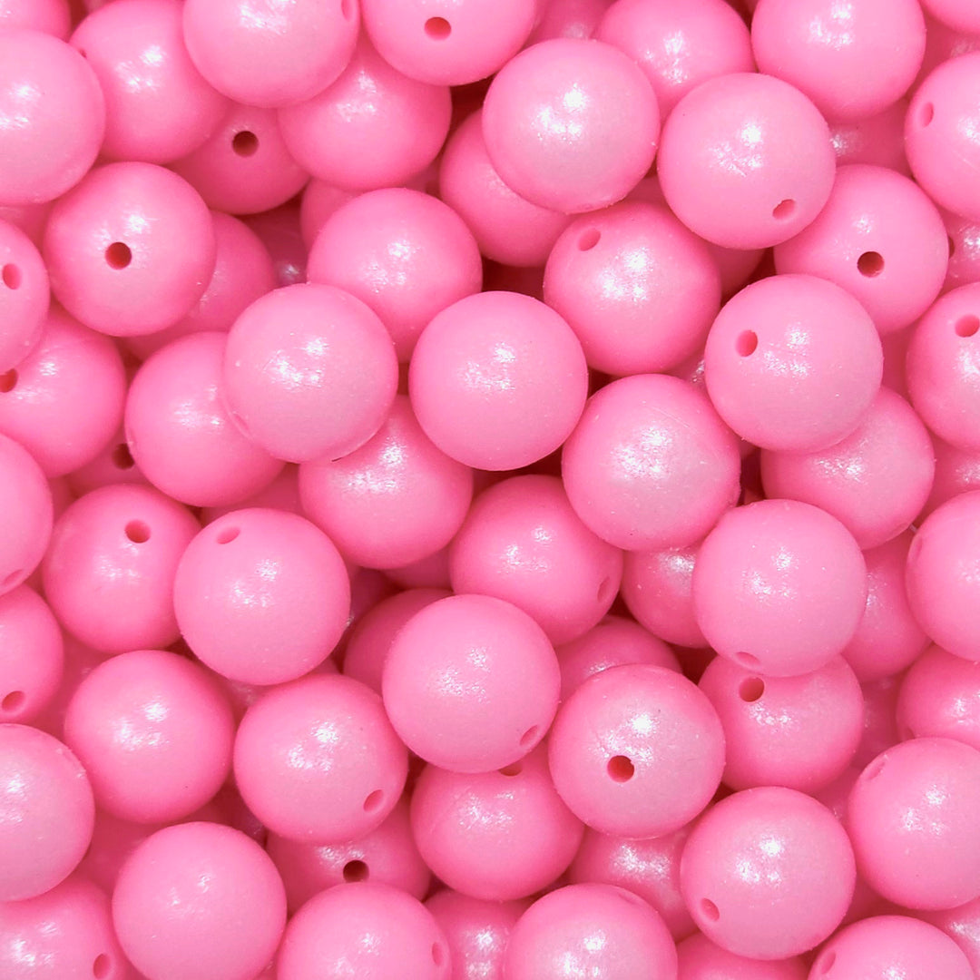 15mm Bubblegum Shimmer Pearl Silicone Bead