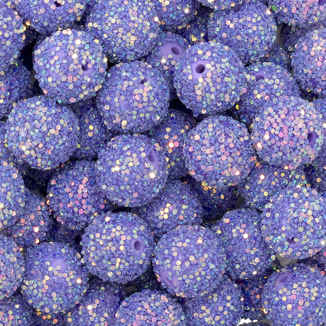 18mm Purple Chunky Glitter Acrylic Beads