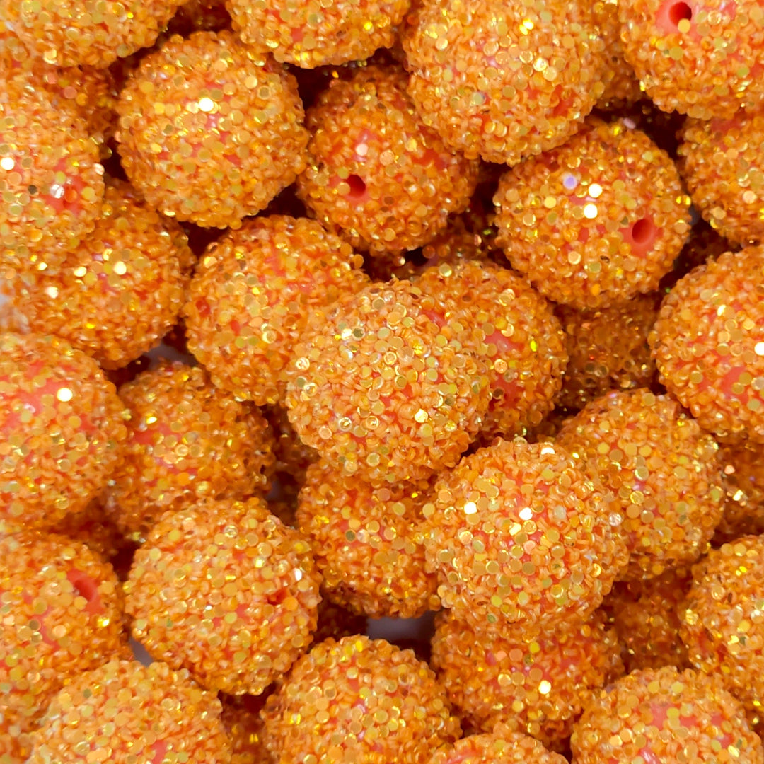 18mm Orange Goldfish Chunky Glitter Acrylic Beads