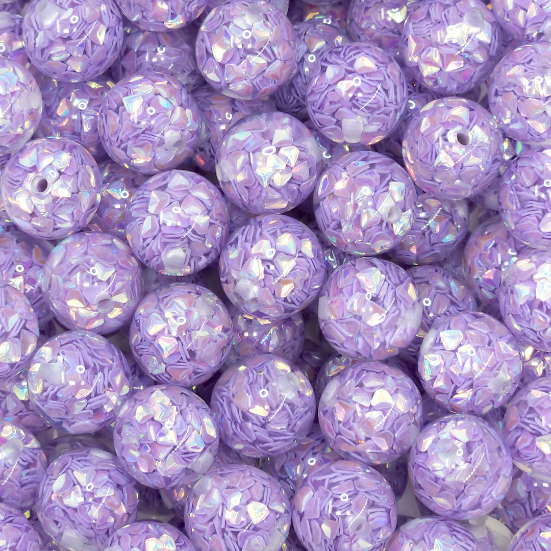 16mm Purple Sequin Resin Acrylic Beads