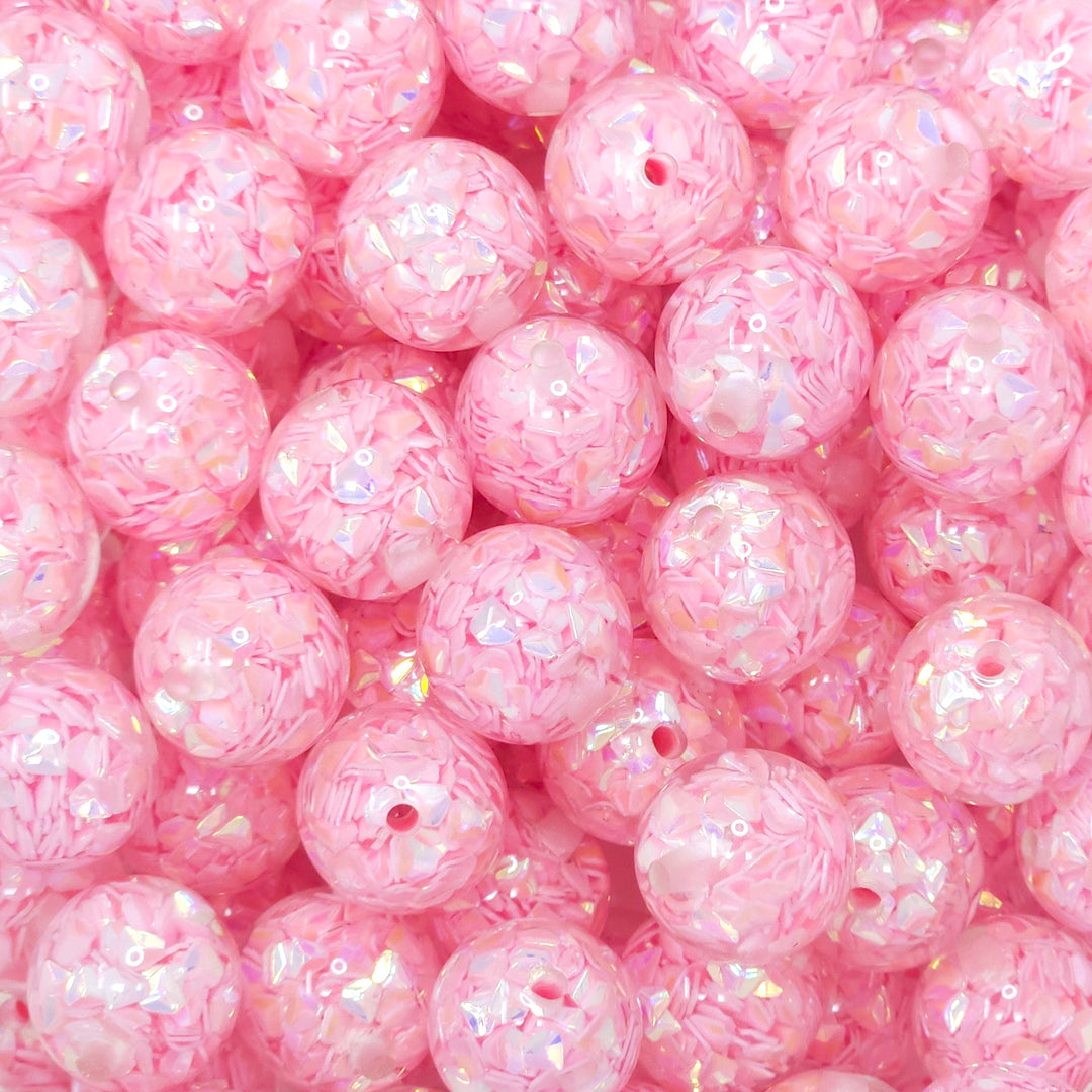 16mm Pink Sequin Resin Acrylic Beads
