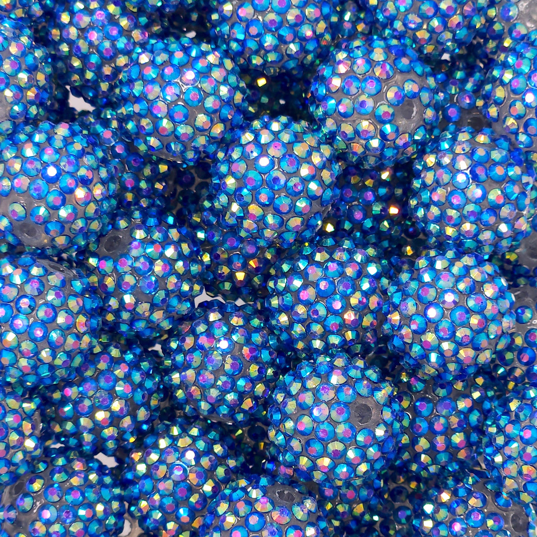 20mm AB Blue Clear Rhinestone Beads