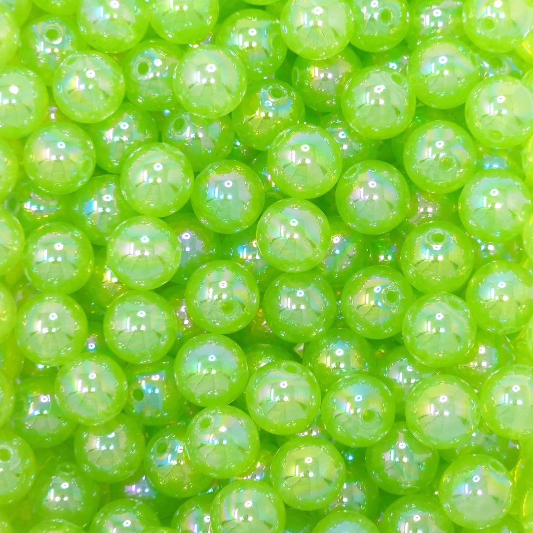 12mm AB Lime Jelly Acrylic Beads