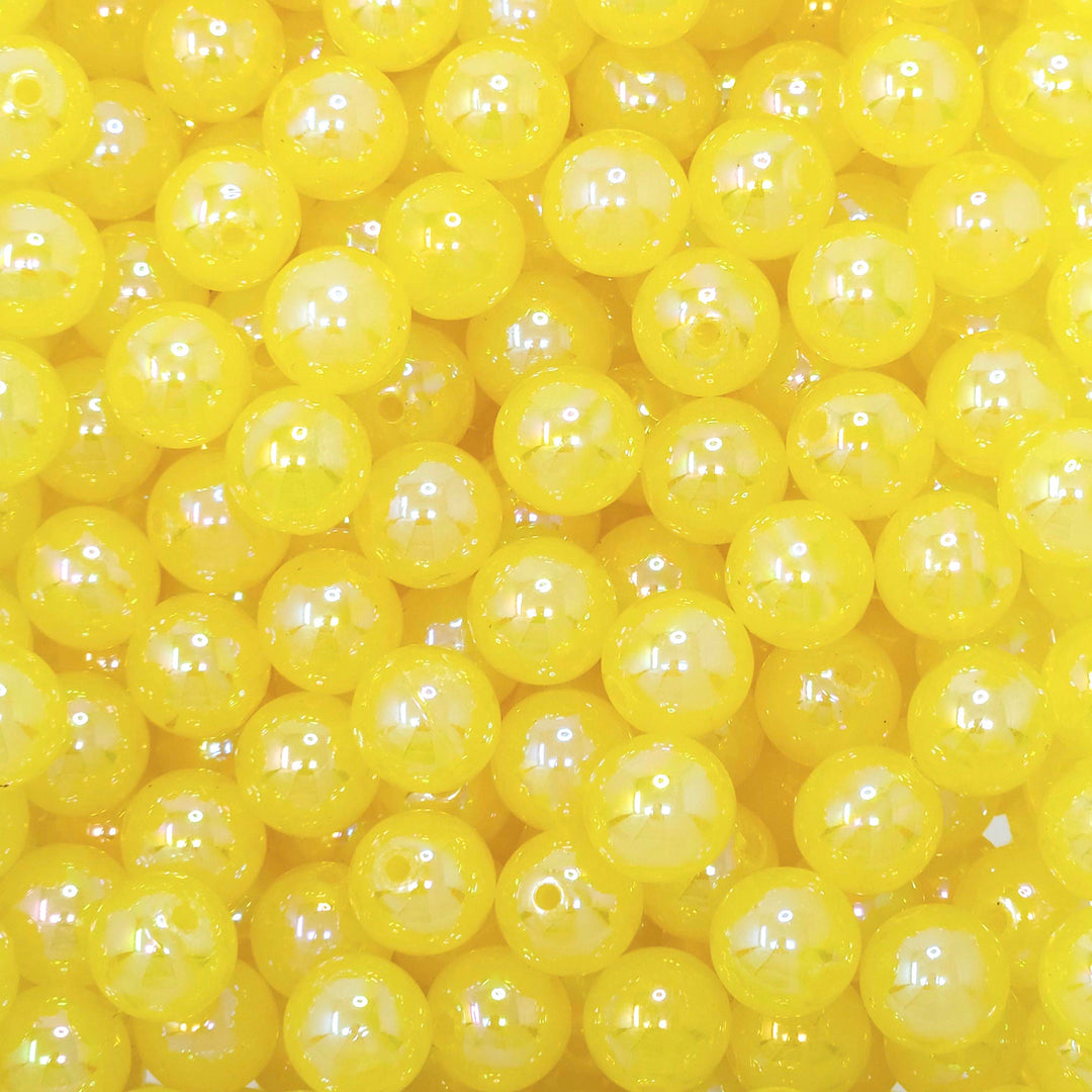 12mm AB Yellow Jelly Acrylic Beads