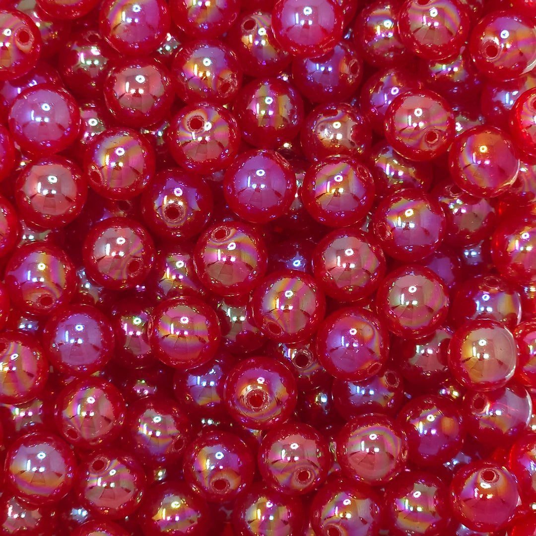 12mm AB Red Jelly Acrylic Beads