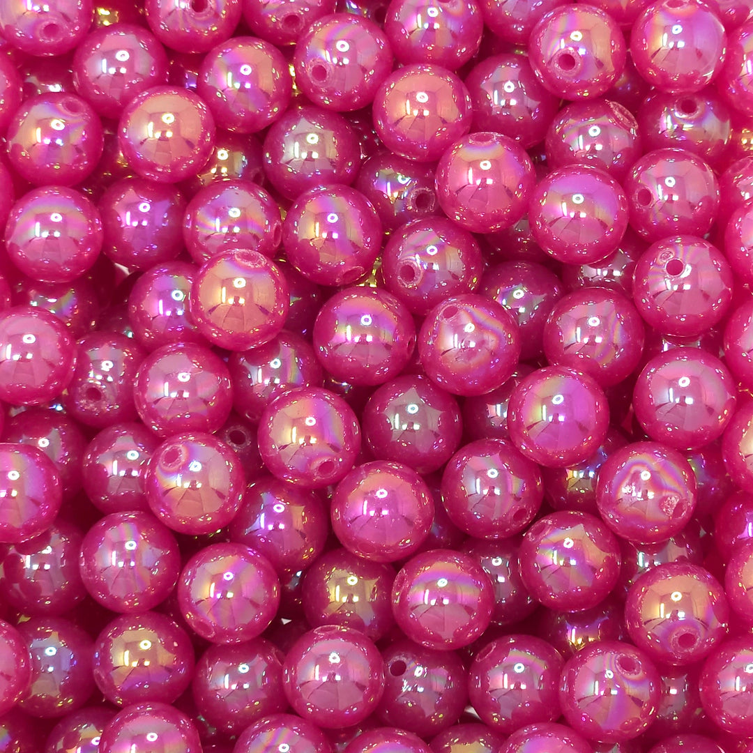 12mm AB Hot Pink Jelly Acrylic Beads