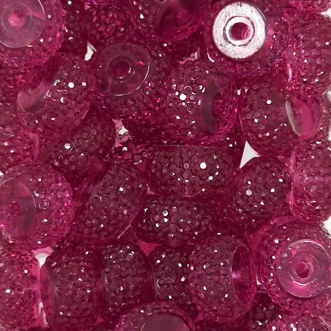 12mm Red-Violet Jelly Abacus Acrylic Spacer Beads (20 Beads)
