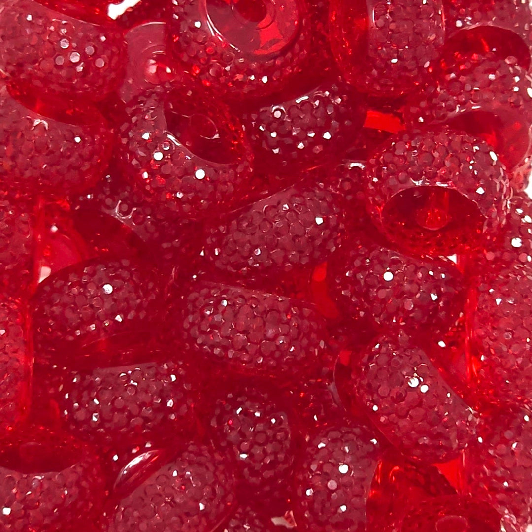 12mm Red Jelly Abacus Acrylic Spacer Beads (20 Beads)