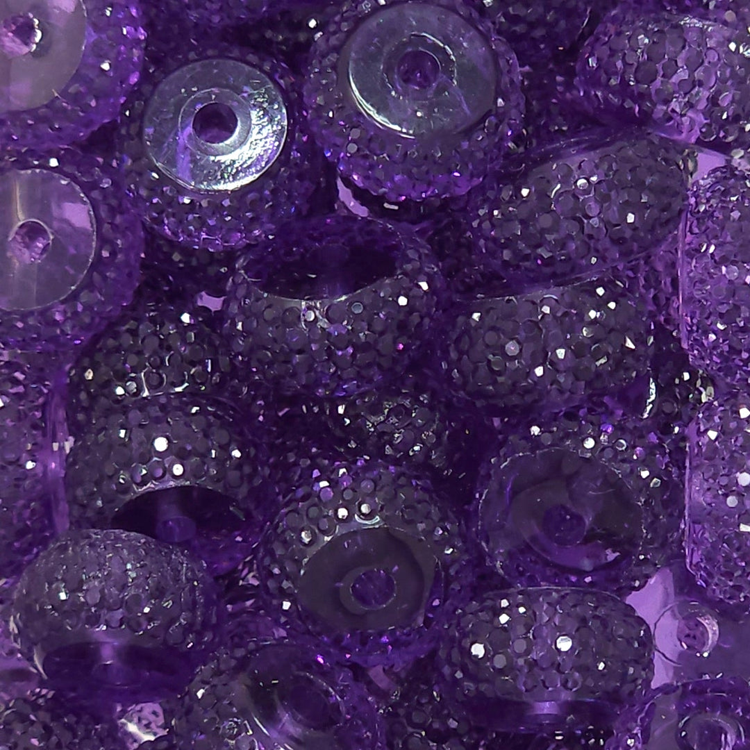 12mm Purple Jelly Abacus Acrylic Spacer Beads (20 Beads)