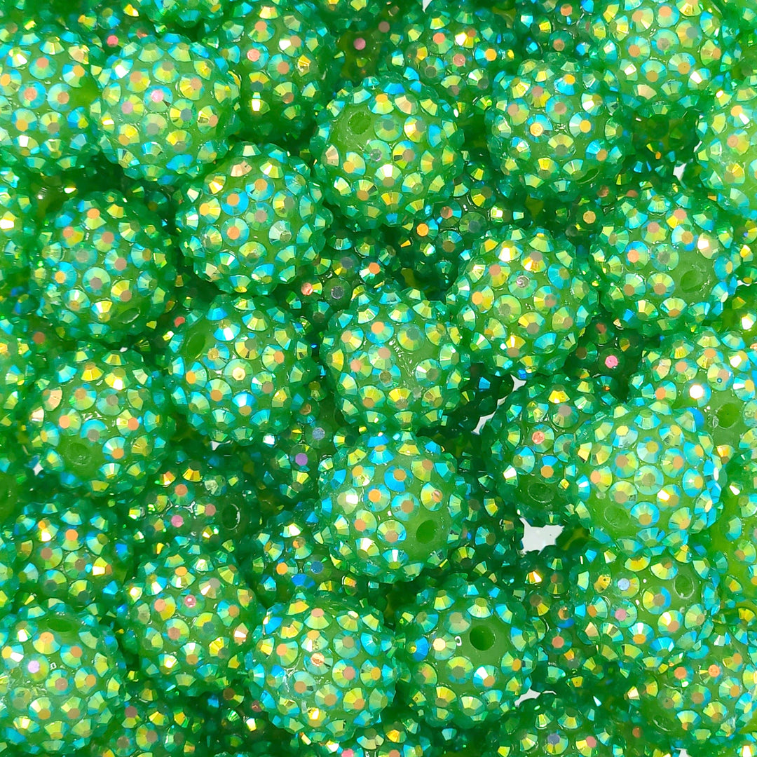 16mm AB Green Jelly Acrylic Rhinestone Beads