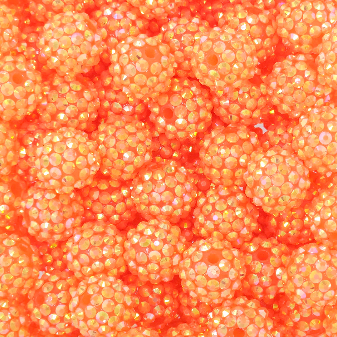 16mm AB Neon Orange Jelly Acrylic Rhinestone Beads