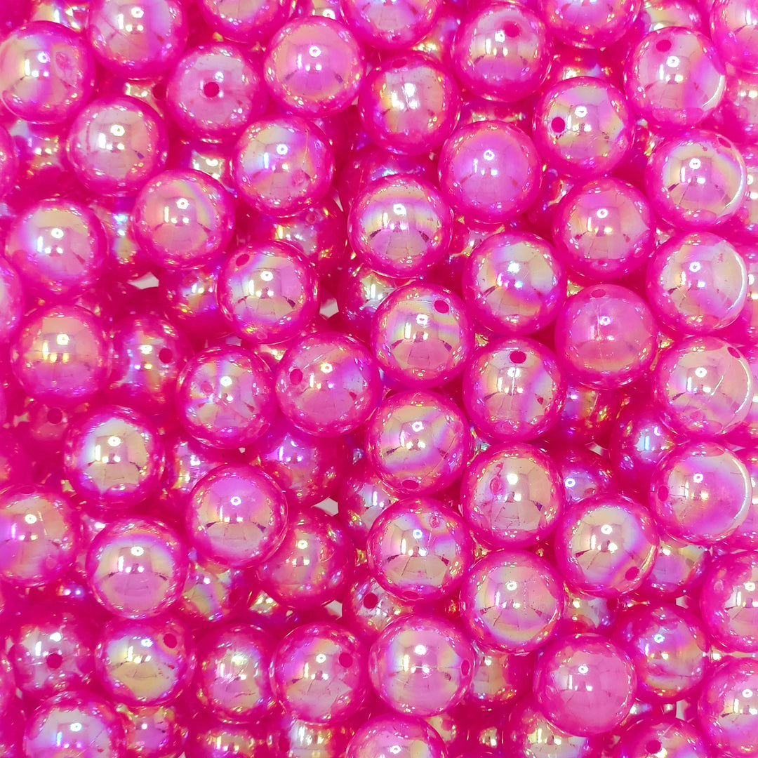 12mm AB Fuchsia Jelly Acrylic Beads