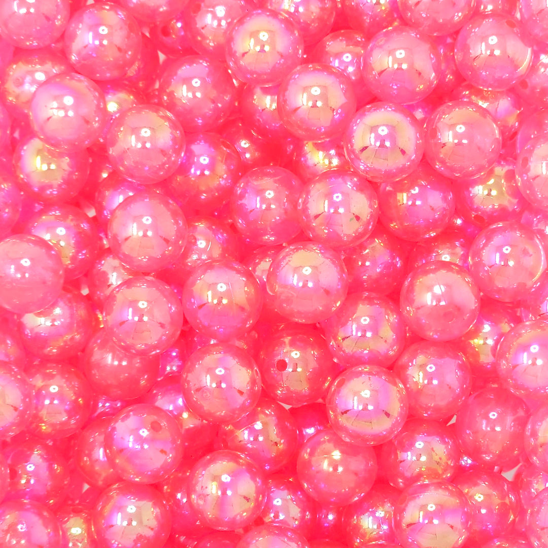 12mm AB Coral Pink Jelly Acrylic Beads