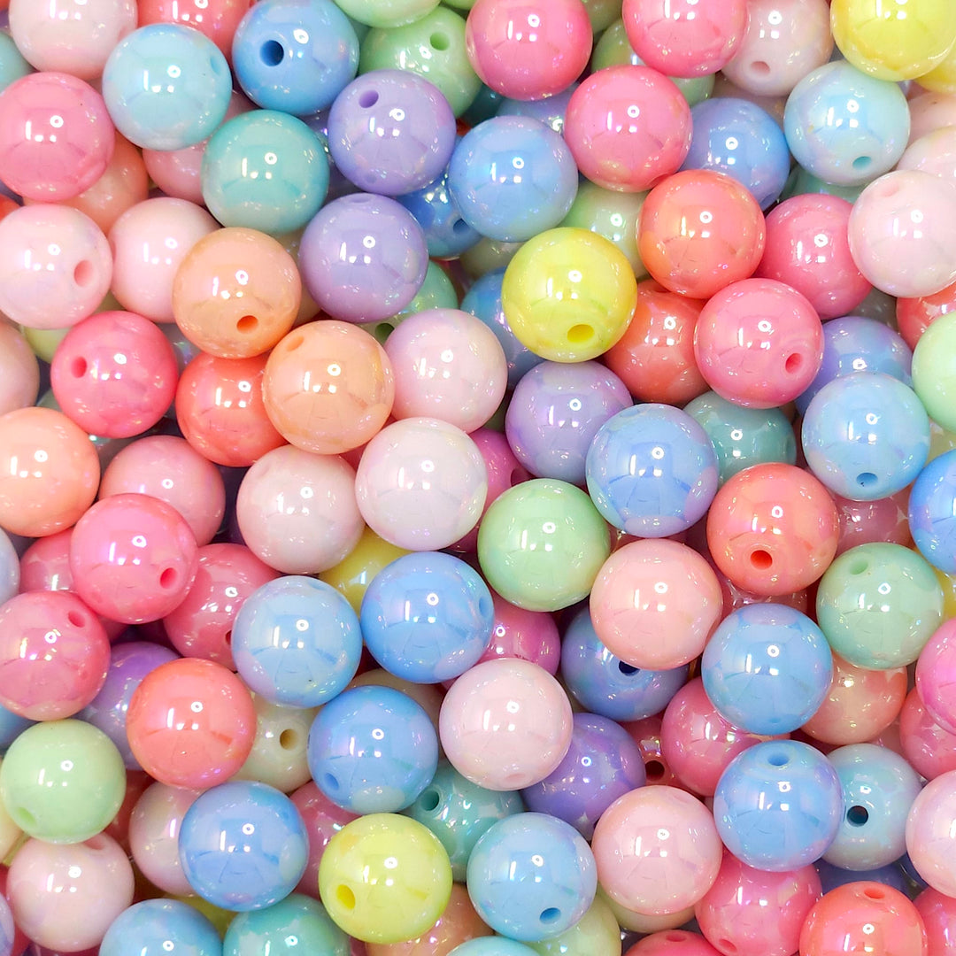 12mm AB Pastel Solid Bead Mix (10 beads)