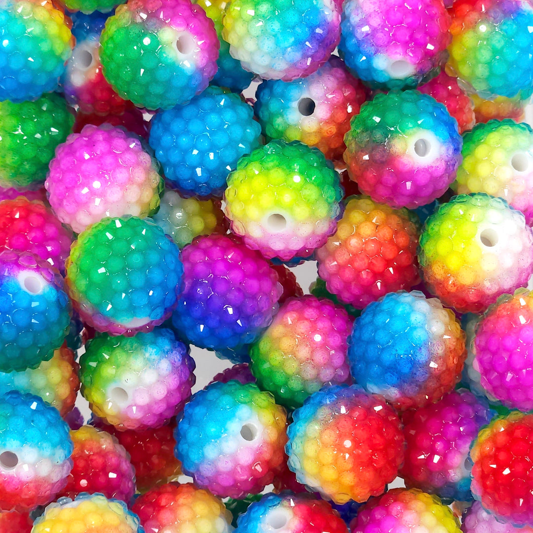 20mm Rainbow Jelly Rhinestone Beads