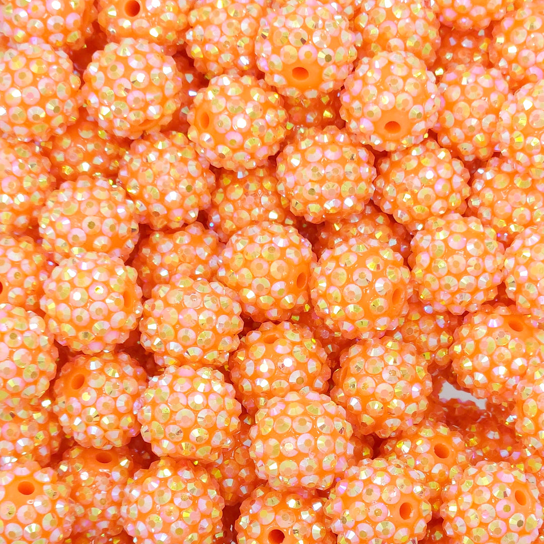 16mm AB Orange Acrylic Rhinestone Beads