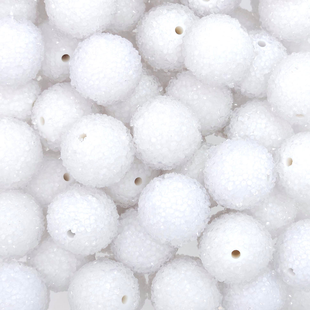 20mm White Acrylic Sugar Beads