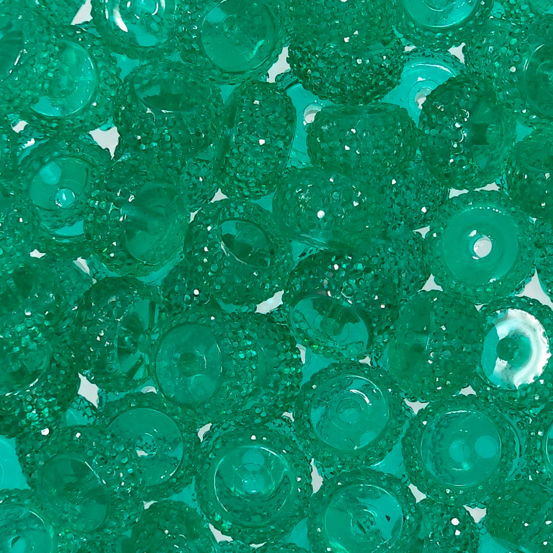 12mm Caribbean Green Jelly Abacus Acrylic Spacer Beads (20 Beads)