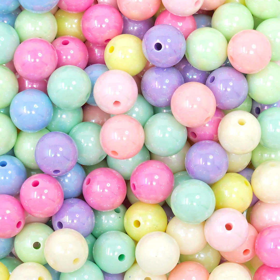 14mm AB Pastel Solid Bead Mix (10 beads)