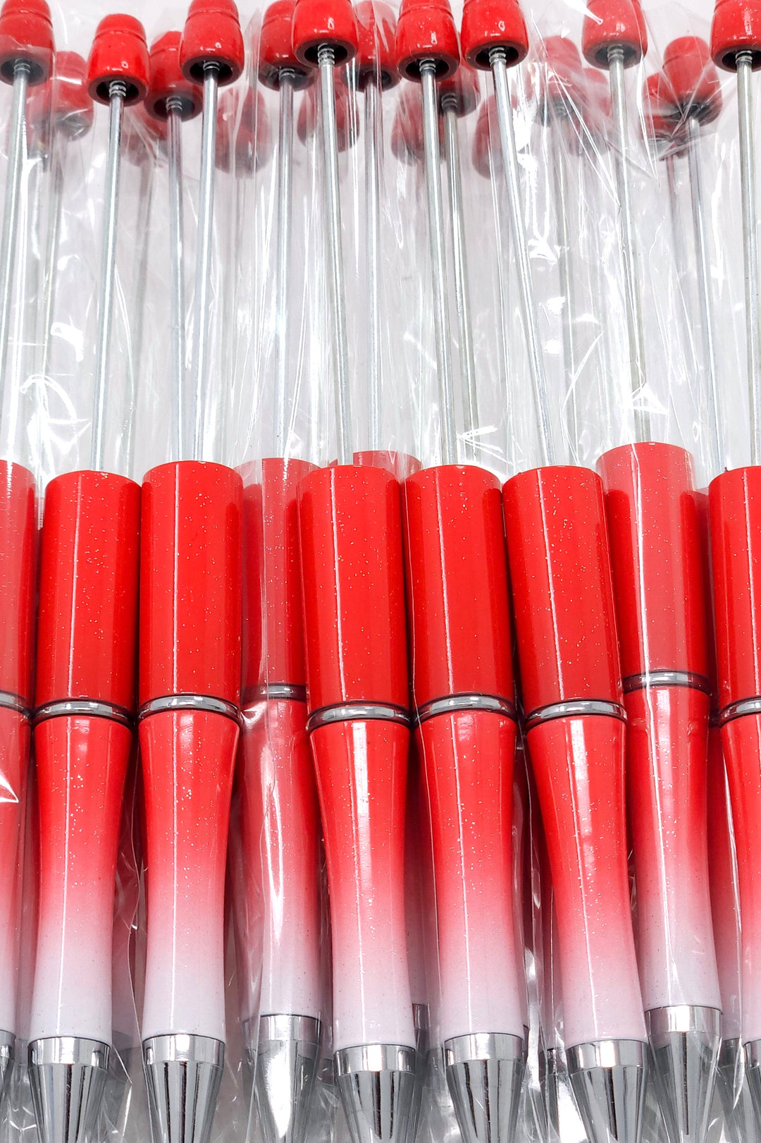 Red Ombre Beadable Plastic Pen